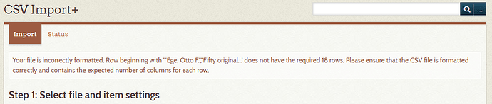 2017-09-18 13_45_28-CSV Import  · Otto Ege Manuscript Leaves · Omeka Admin