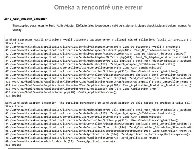 omeka error