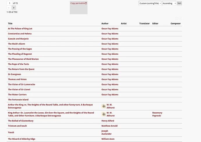 Resultant faceted browse page